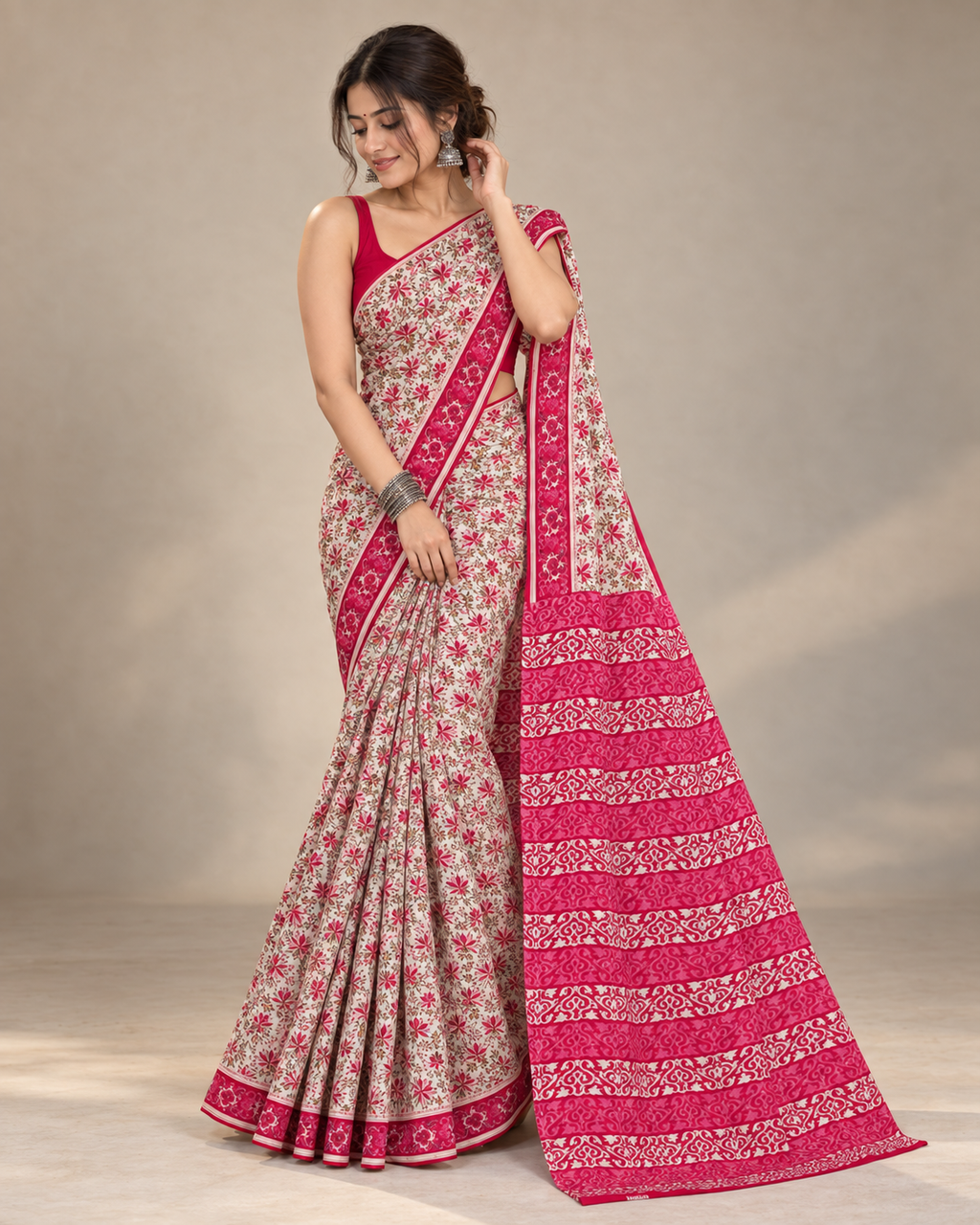 Anonya - 100% Organic Cotton Saree with BP