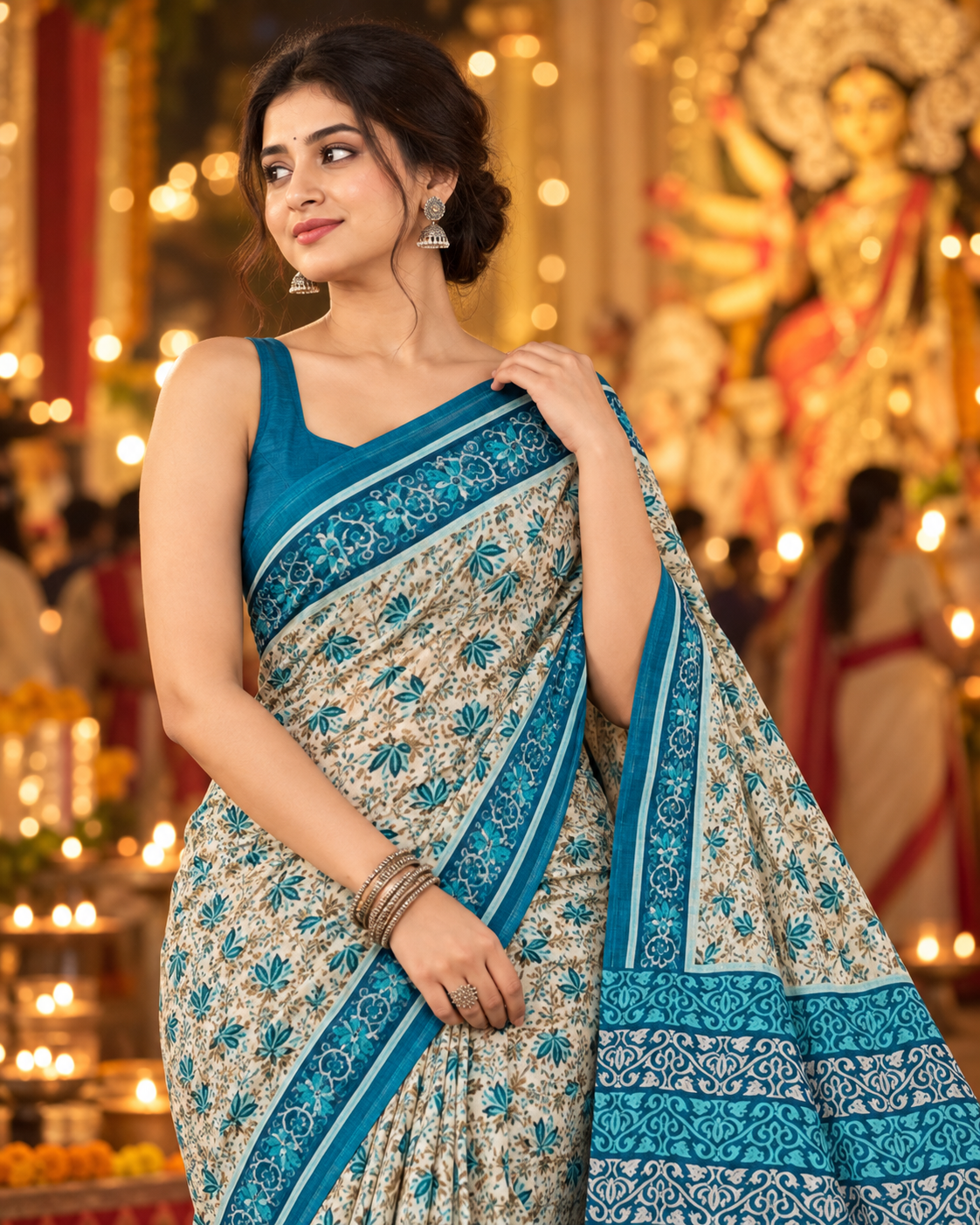 Pallavi - 100% Organic Cotton Saree with BP