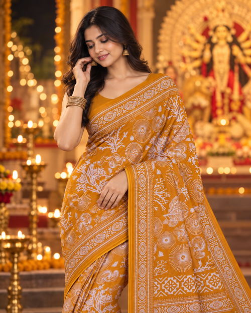 Chandni - 100% Organic Cotton Saree with BP