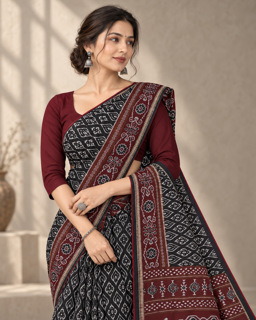 Chitralekha - 100% Organic Cotton Saree with BP
