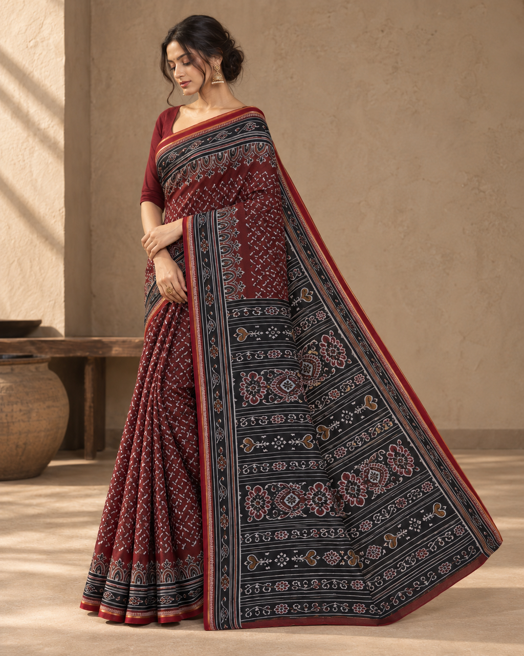 Nandini - 100% Organic Cotton Saree with BP