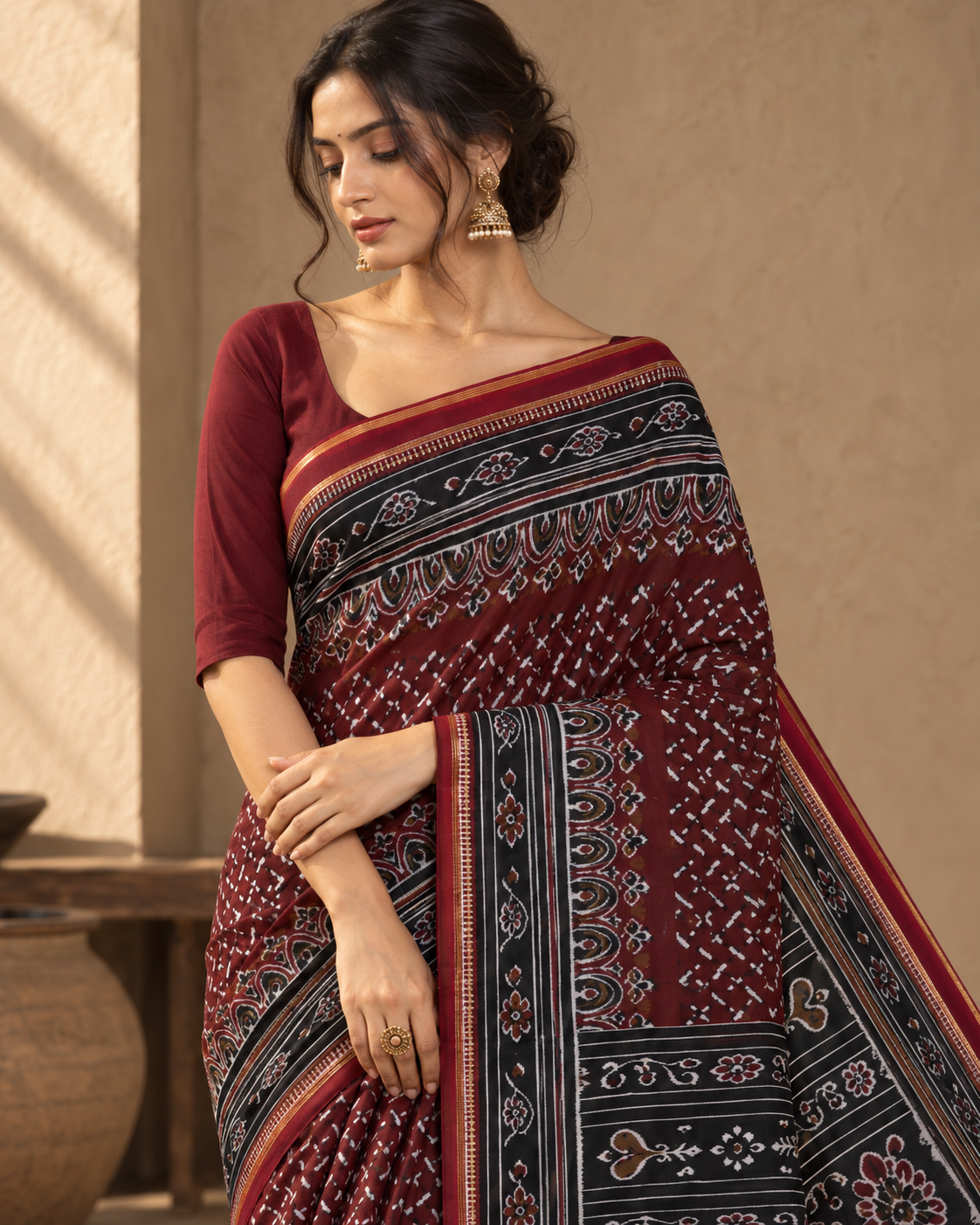 Nandini - 100% Organic Cotton Saree with BP