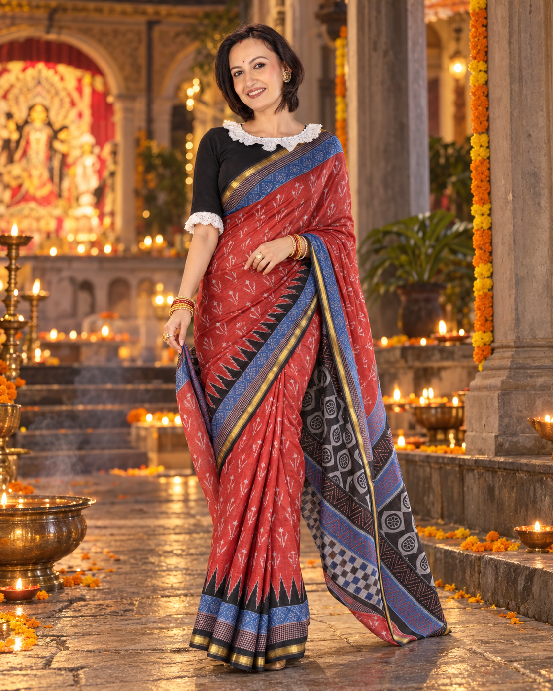 Dharmi - 100% Organic Cotton Saree with BP