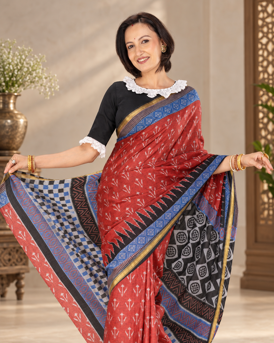 Dharmi - 100% Organic Cotton Saree with BP